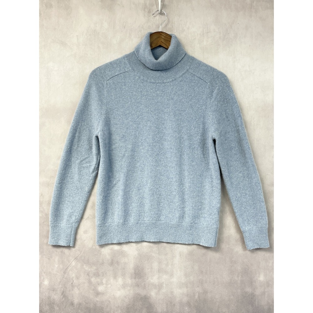 Quince Womens Mongolian Cashmere Turtleneck Sweater M Blue Quiet Luxury Minimal